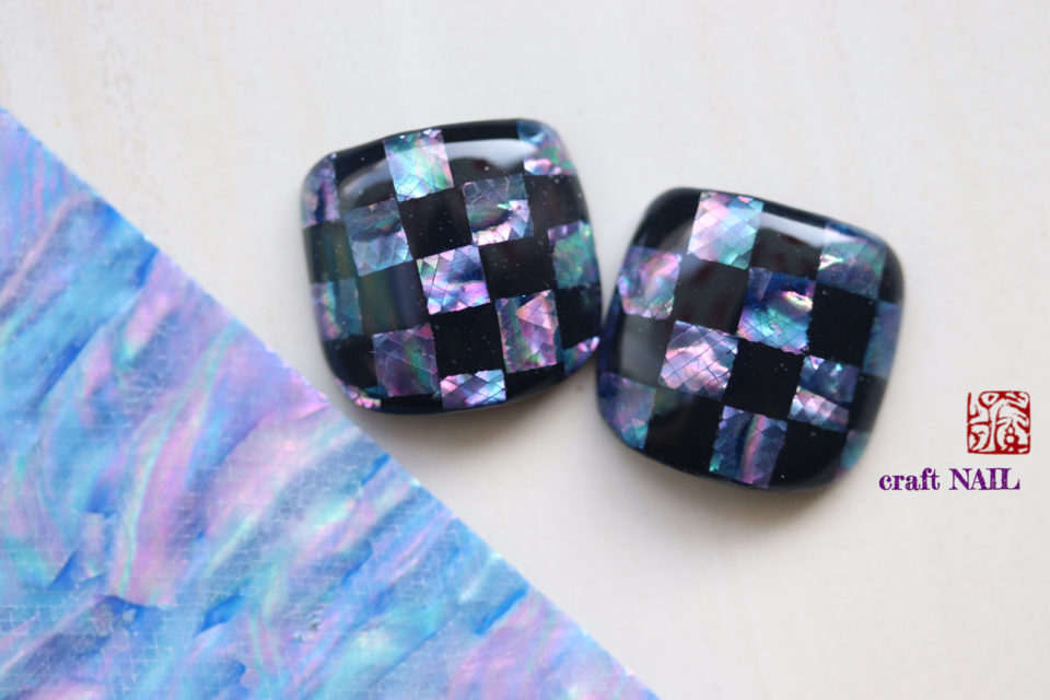 画像1:フットネイル 螺鈿市松 【raden-ichimatsu】