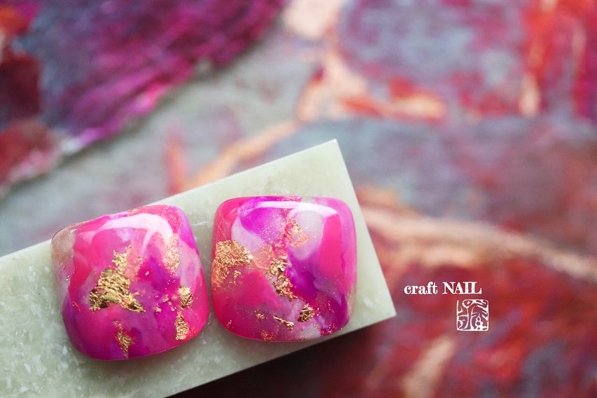 画像1:フットネイル 秋桜【cosmos】